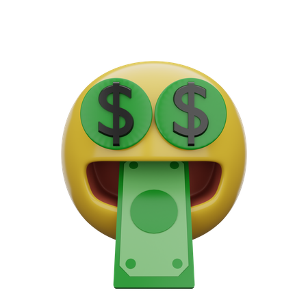 Money Mouth Emoji  3D Emoji