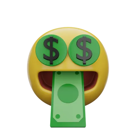 Money Mouth Emoji  3D Emoji