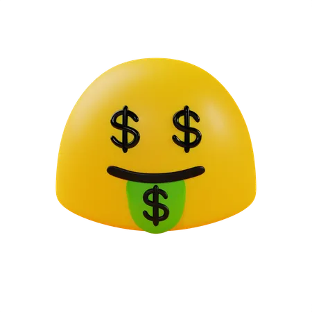 3 D Blobmoji Face With Money Eyes And Mouth 3D Icon