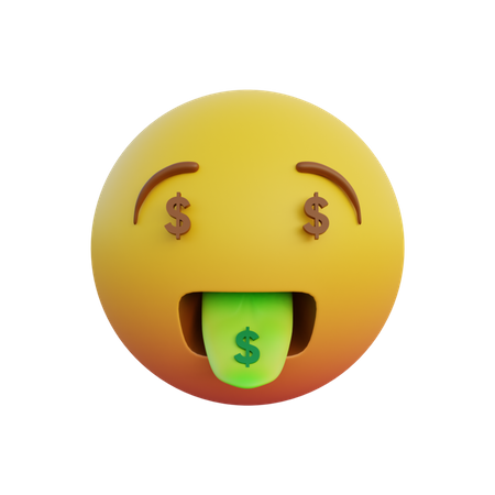 Money Mouth Face  3D Emoji