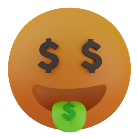 Money-Mouth Face  3D Icon