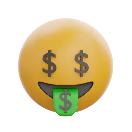 Money-Mouth Face  3D Icon