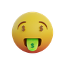 3d money mouth face emoji