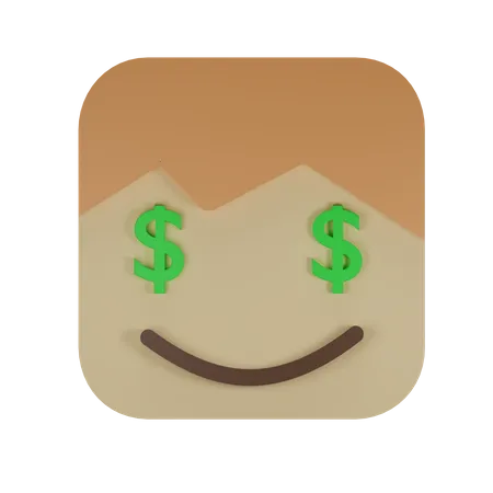 Money-mouth face  3D Illustration
