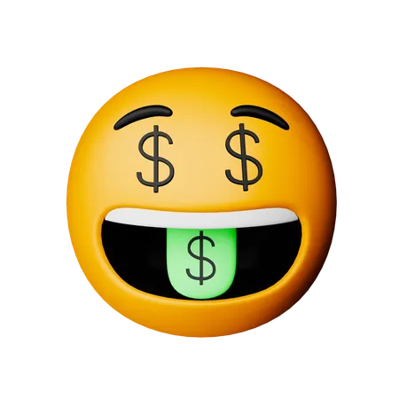 Money Mouth Face Emoji  3D Icon