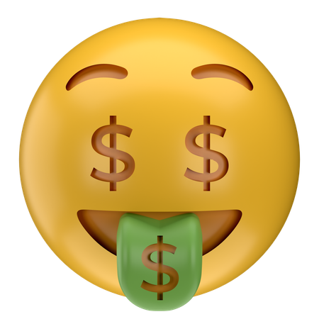 Money Mouth Face Emoji  3D Icon