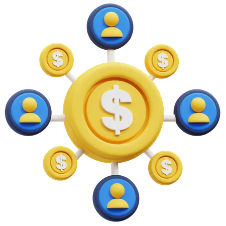 Money network  3D Icon