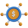 3d money network illustration