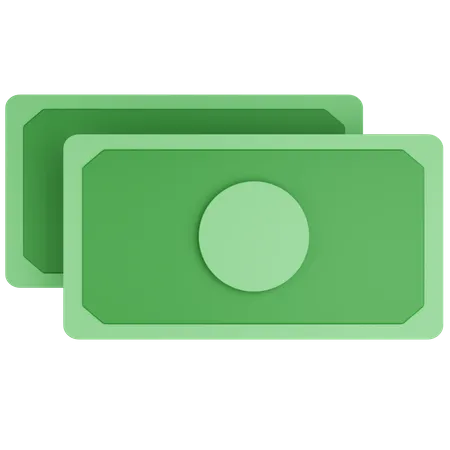 3 D Rendering Two Money Blank Isolated 3D Icon