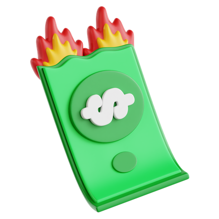 Money On Fire  3D Icon