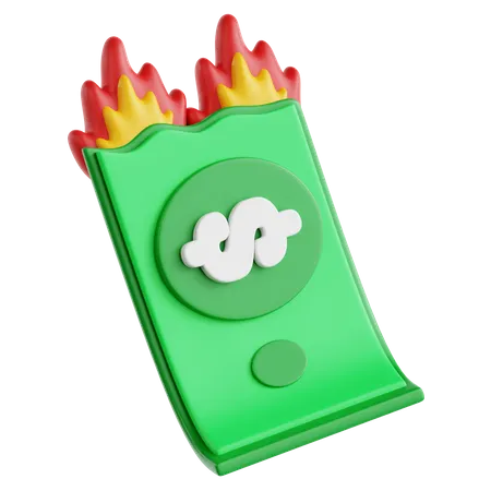 Money On Fire  3D Icon