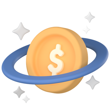 Money orbit  3D Icon