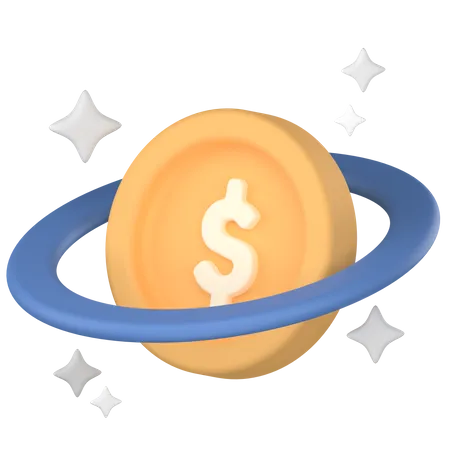 Money orbit  3D Icon