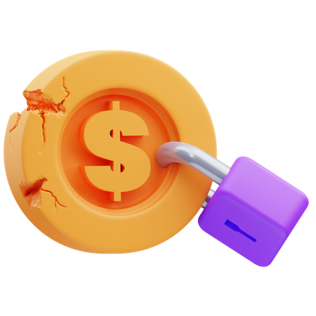 Money Padlock  3D Icon