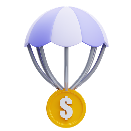 Money Parachute  3D Icon