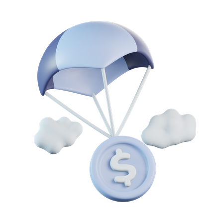 Money parachute  3D Icon