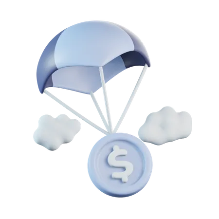 Money parachute  3D Icon