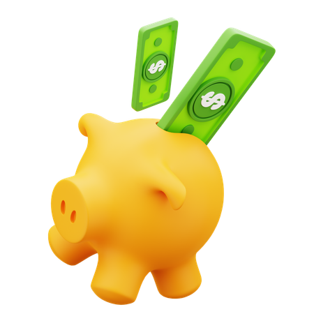 Money Piggy Bank  3D Icon