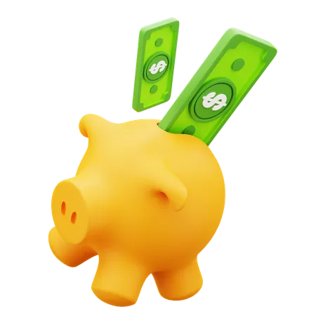 Money Piggy Bank  3D Icon