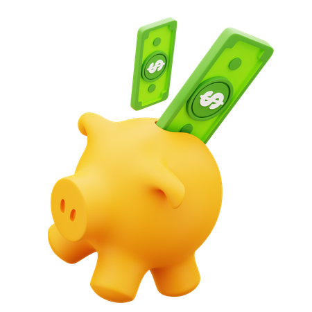 Money Piggy Bank  3D Icon