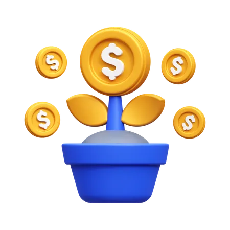 Money Plant 3 D Render Icon Illustration 3D Icon