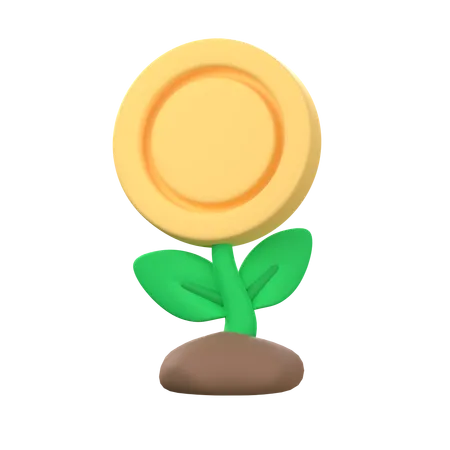 A Tree Whose Blossoms Are Golden Coins Dividend Investment Idea 3D Icon