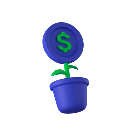 Money Plant 3 D Illustration 3D Icon