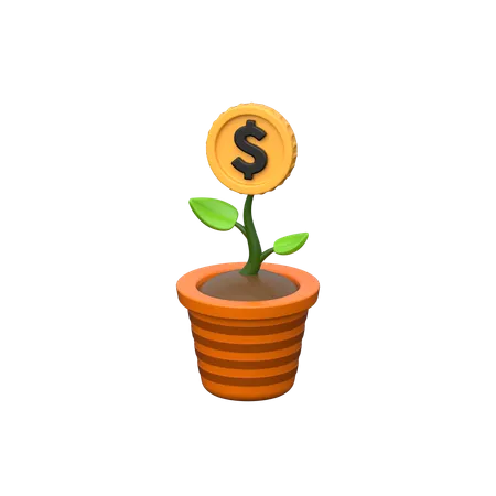 Money Plant 3 D Icon Symbolizing Prosperity Abundance And Financial Growth Representing Wealth Fortune And Success In Monetary Endeavors 3D Icon