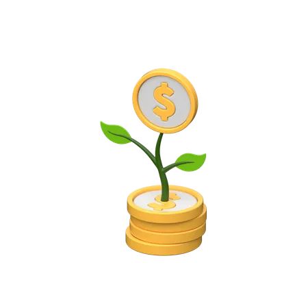 Money Plant 3 D Icon Symbolizes Prosperity And Growth Featuring A Three Dimensional Representation Of A Plant Adorned With Currency Symbols 3D Icon