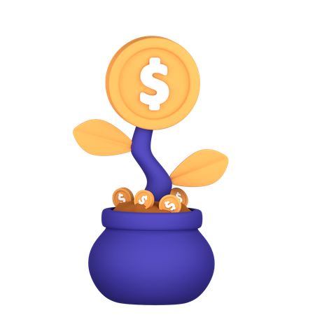 Money Plant  3D Icon