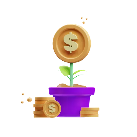 Money Plant  3D Illustration