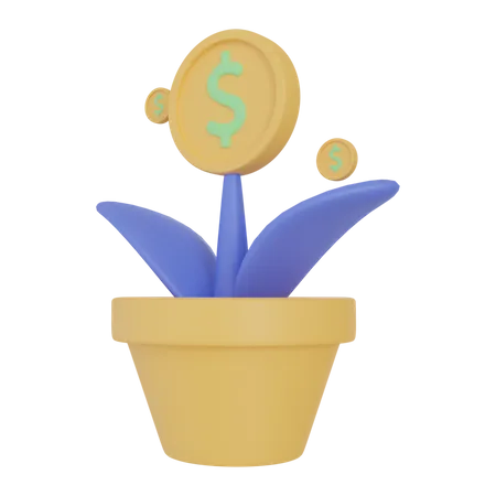 Money Plant  3D Illustration