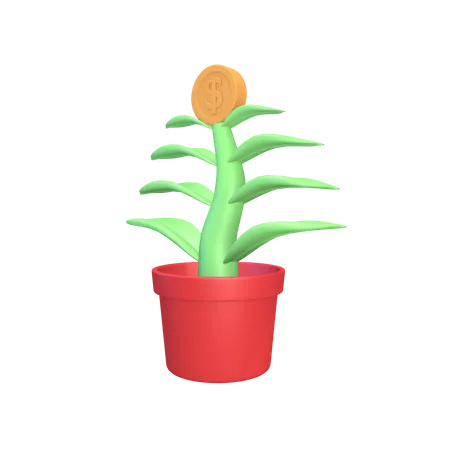 Money plant  3D Illustration