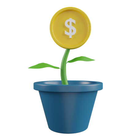 Money Plant  3D Illustration