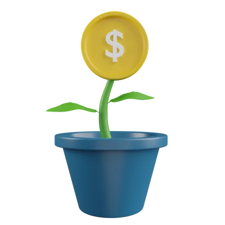 Money Plant  3D Illustration