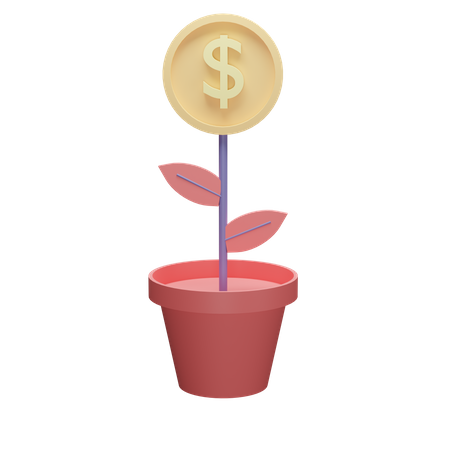 Money plant  3D Illustration