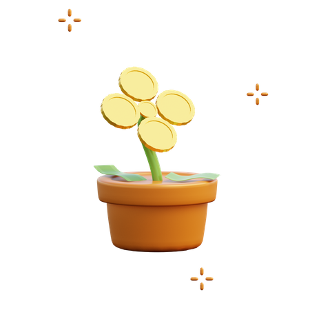 Money Plant  3D Illustration