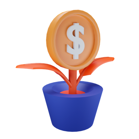 Money Plant  3D Illustration