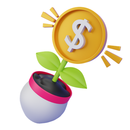 Money Plant  3D Illustration