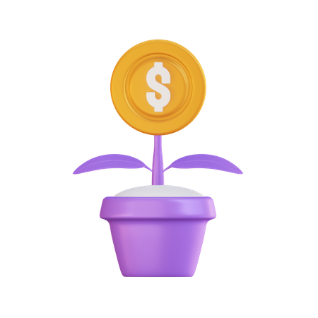 Money Plant  3D Illustration