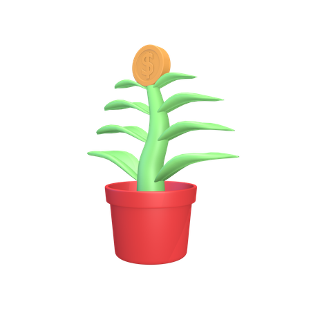 Money plant 3D Illustration