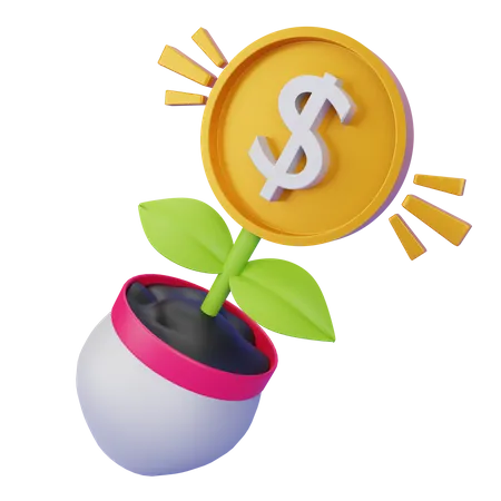 Money Plant  3D Illustration