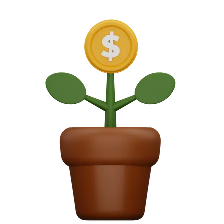Money Plant 3D Icon