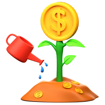 Money Tree Plant With Coin Dollar Business Profit Investment Finance Education Business Income Business Development Concept 3 D Vector Icon Cartoon Minimal Style 3D Icon