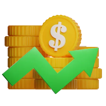 Money Profit Growth Investment 3 D Illustration 3D Icon