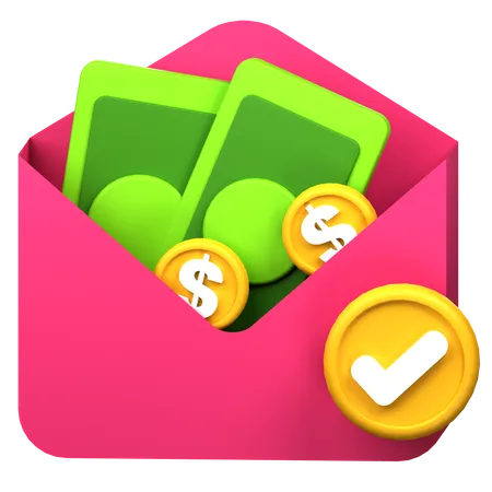 Money Received 3 D Icon Illustration 3D Icon