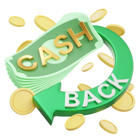 Cashback And Money Refund Icon Cash Back Label On Banknote And Green Arrow With Coin Floating On Transparent Sale Offer In Mobile App Shopping Or Business Bank Online Payment Service 3 D Rendering 3D Icon