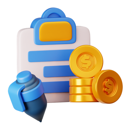 お金のレポート  3D Icon