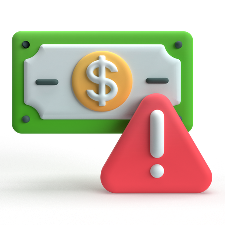 돈 위험  3D Icon