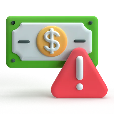 돈 위험  3D Icon